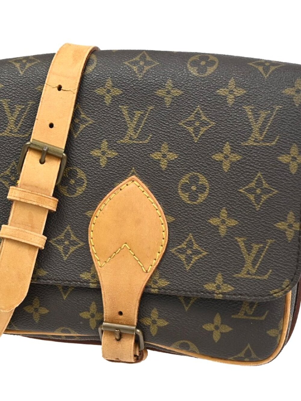 LOUIS VUITTON Cartouchiere MM Shoulder Bag Monogram Leather Brown M51253 83KC884